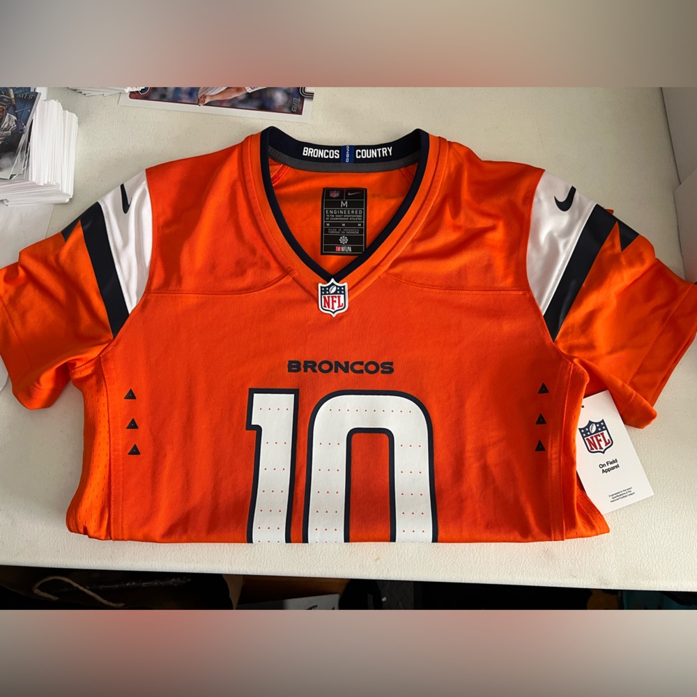 Nike Orange Broncos Bo Nix Jersey